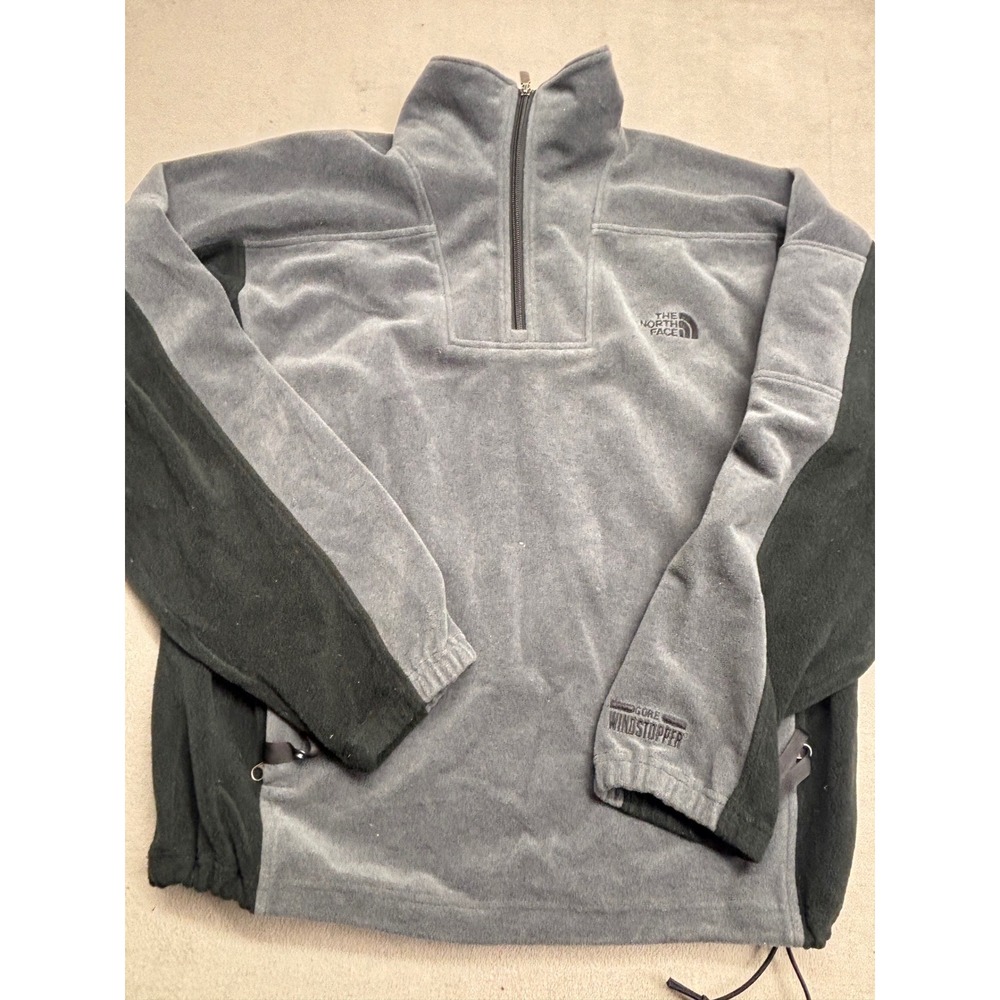 The North Face Gore Windstopper Fleece Pullover Grey Quarter Zip Mens Large